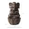 Glitzhome® 21.75" Zen-Style LED 2-Tier Elephant Outdoor Fountain